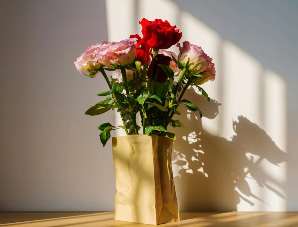 flowers and candles on a table